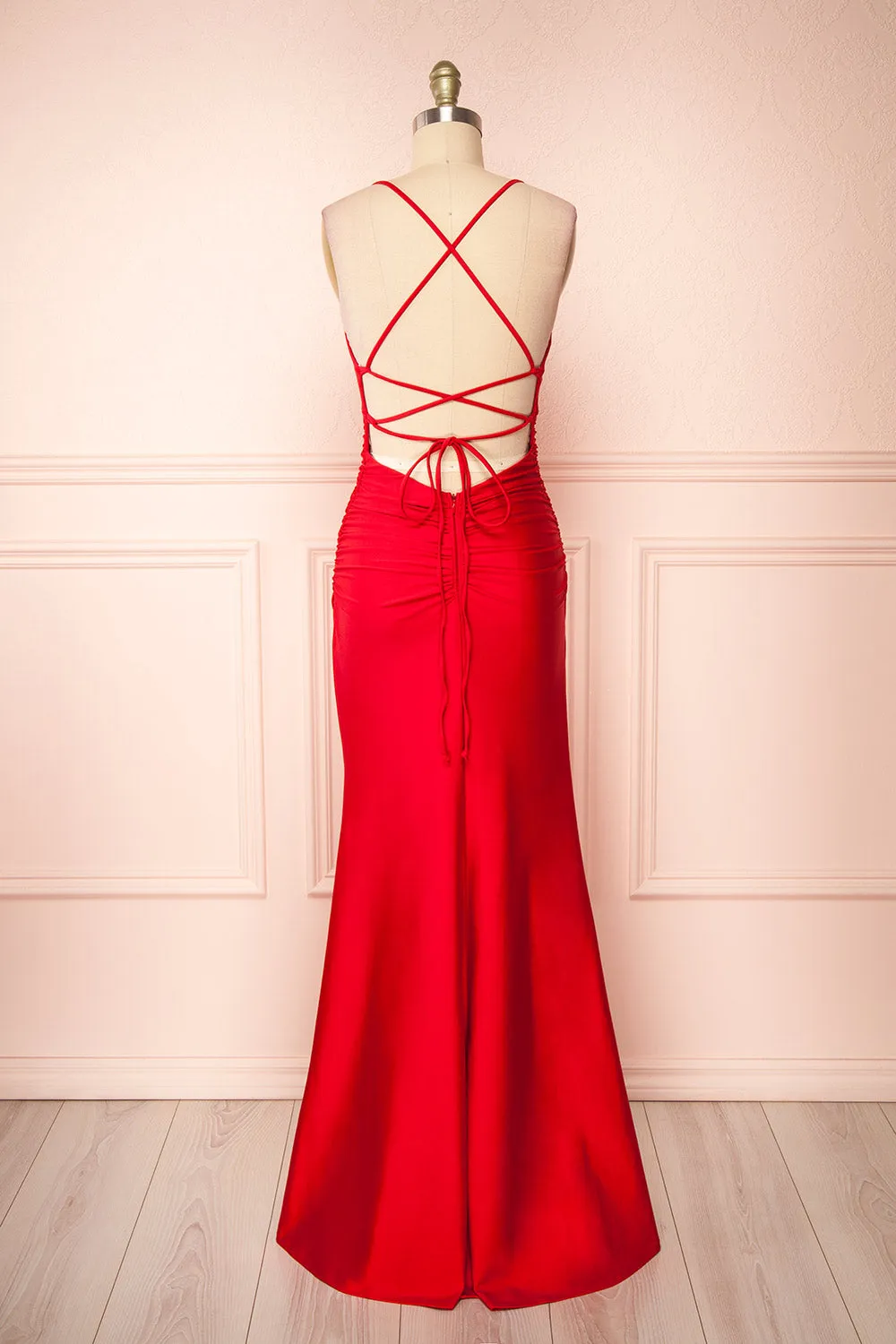 Sonia Red | Mermaid Maxi Dress with Slit sold by Boutique 1861