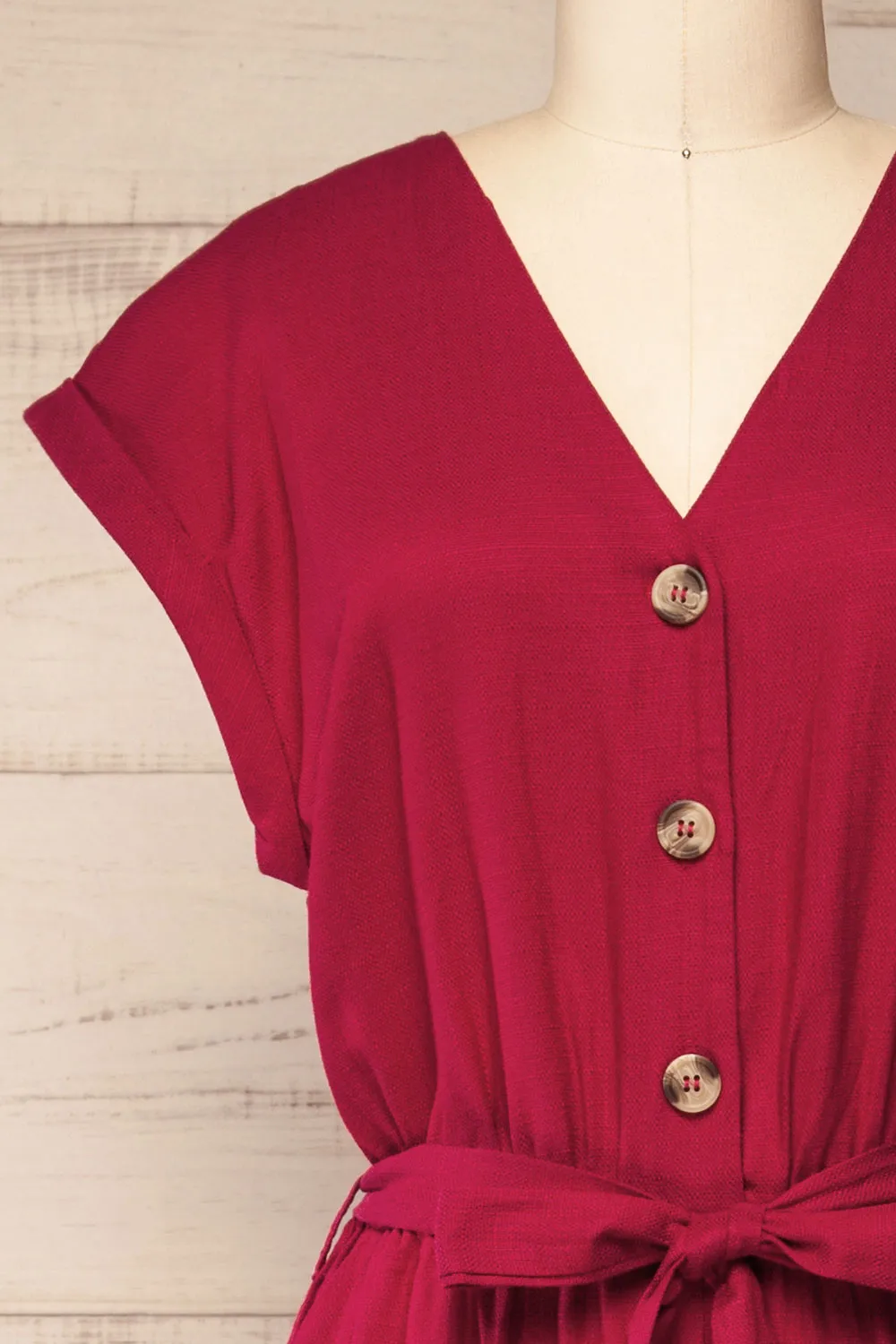 Aisling | Red Loose Fitting Jumpsuit w/ Belt sold by Boutique 1861 product image thumbnail 2