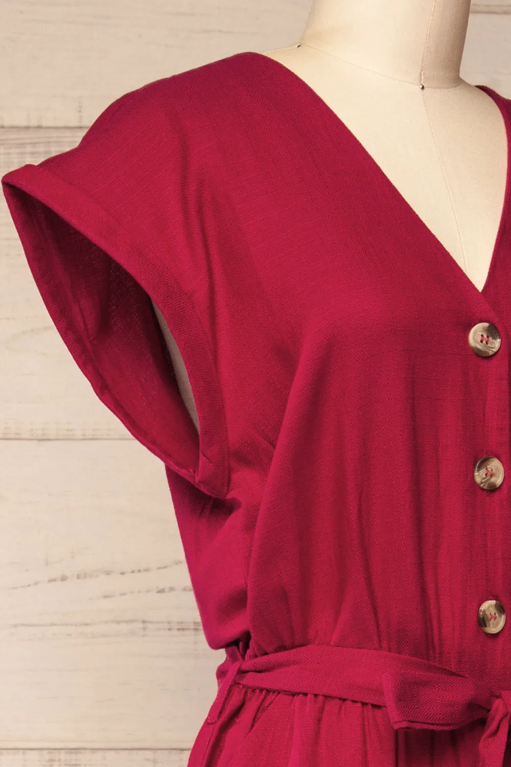 Aisling | Red Loose Fitting Jumpsuit w/ Belt sold by Boutique 1861 product image thumbnail 4