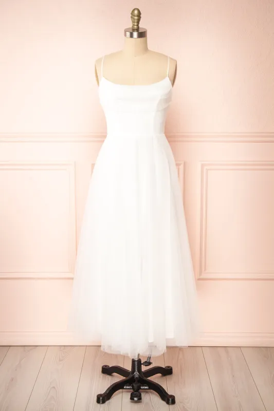 Valerie White | A-Line Tulle Midi Dress sold by Boutique 1861