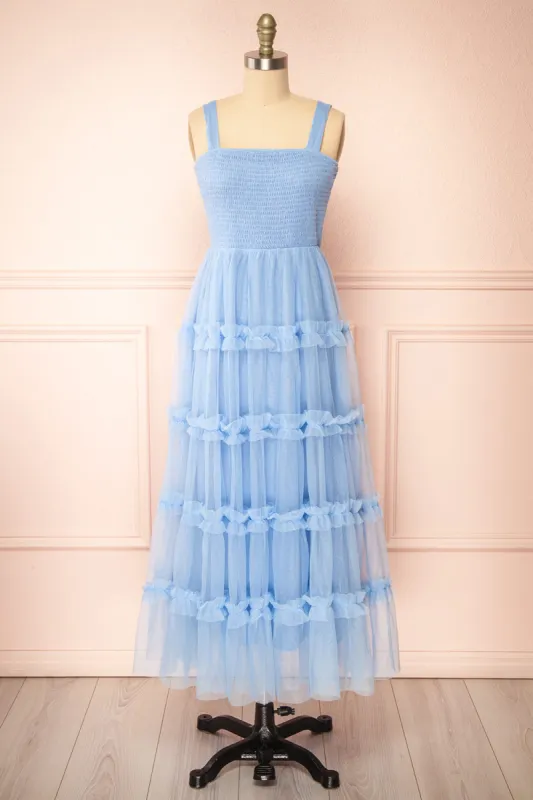 Musai Blue | Long Dress w/ Ruched Top sold by Boutique 1861