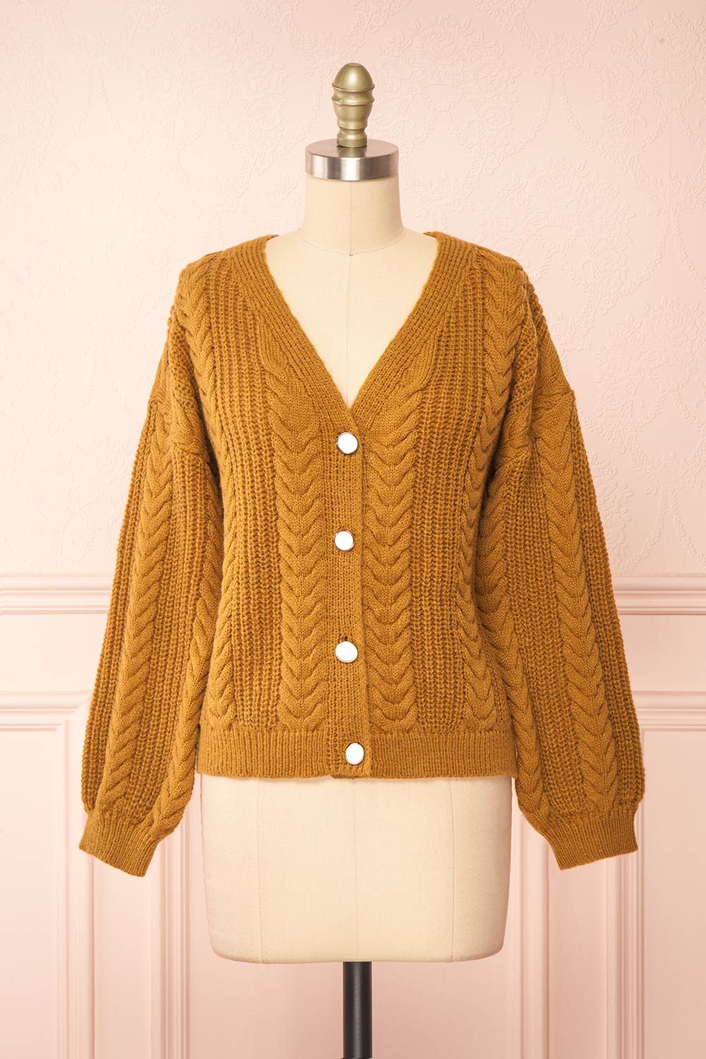 Jeannine | Knitted Caramel Cardigan sold by Boutique 1861