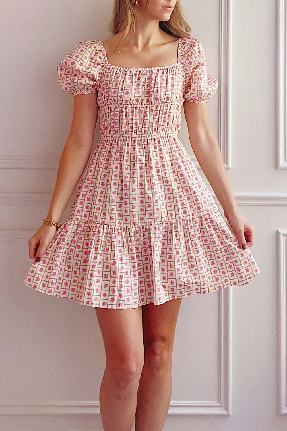 Nimue | Floral A-Line Short Dress sold by Boutique 1861 product image thumbnail 3