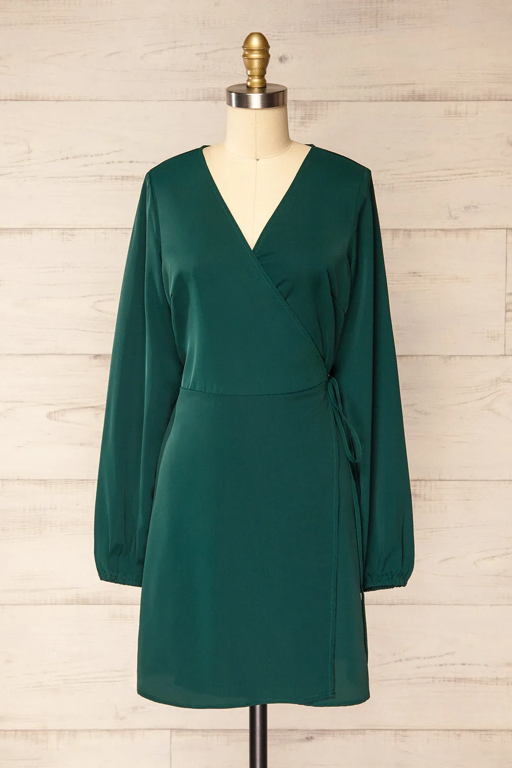Langon Green | Short Wrap Dress sold by Boutique 1861
