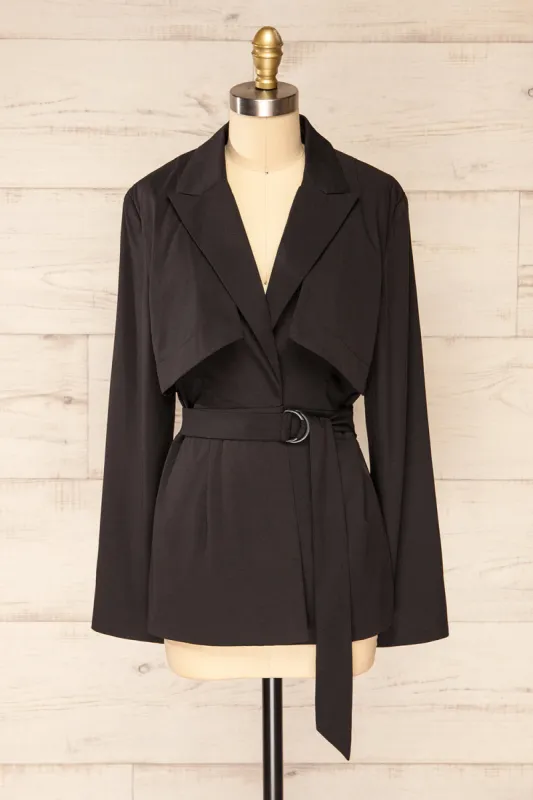 Vientiane Black | Belted Blazer sold by Boutique 1861