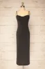 Suai Silver | Fitted Midi Dress w/ Back Slit sold by Boutique 1861