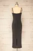 Suai Silver | Fitted Midi Dress w/ Back Slit sold by Boutique 1861