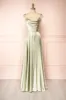 Moira Sage | Cowl Neck Satin Maxi Dress w/ High Slit sold by Boutique 1861
