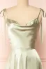Moira Sage | Cowl Neck Satin Maxi Dress w/ High Slit sold by Boutique 1861