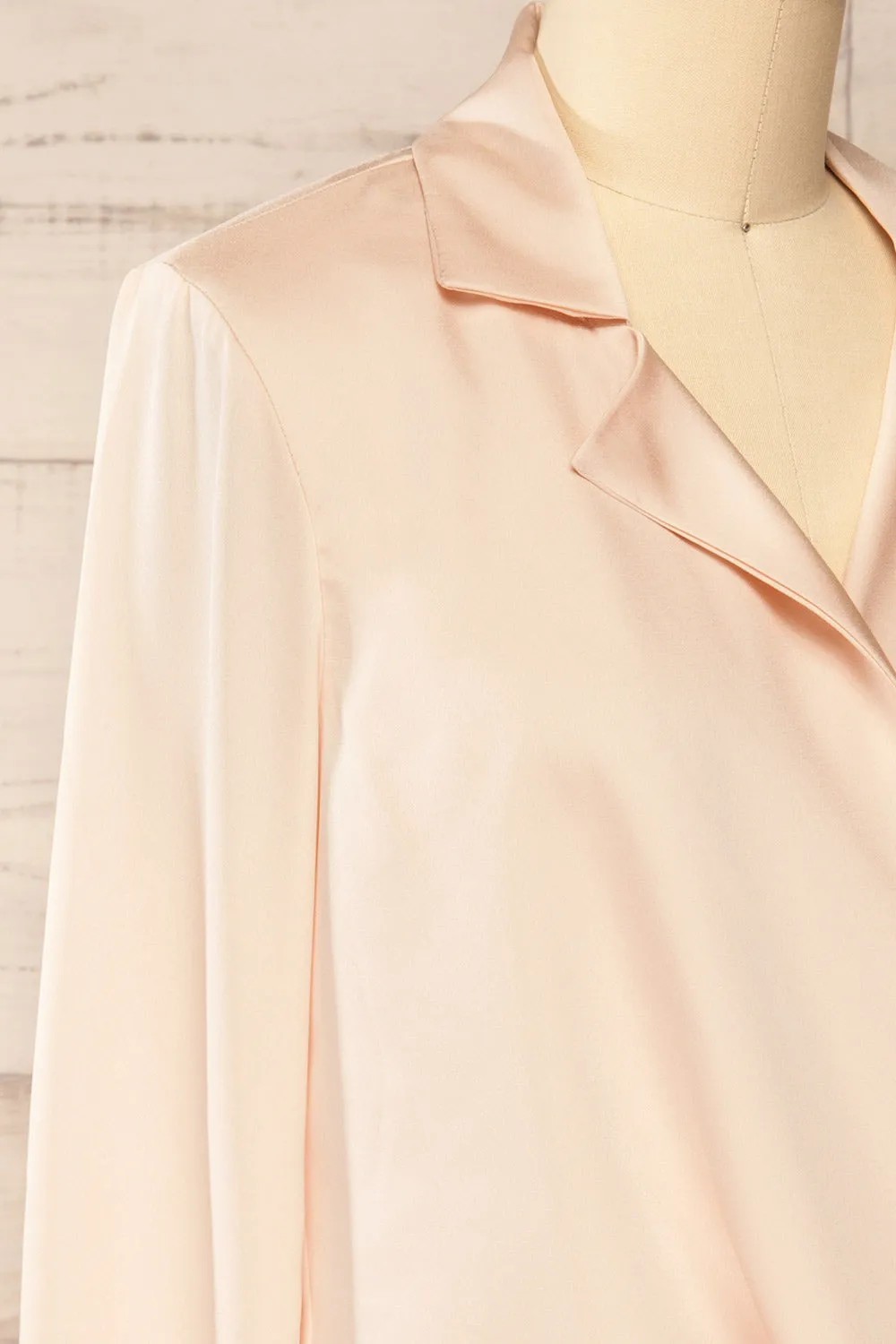 Claiton | Champagne Satin Long Sleeve Blouse sold by Boutique 1861 product image thumbnail 4
