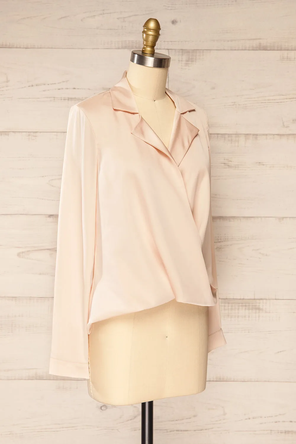 Claiton | Champagne Satin Long Sleeve Blouse sold by Boutique 1861 product image thumbnail 3
