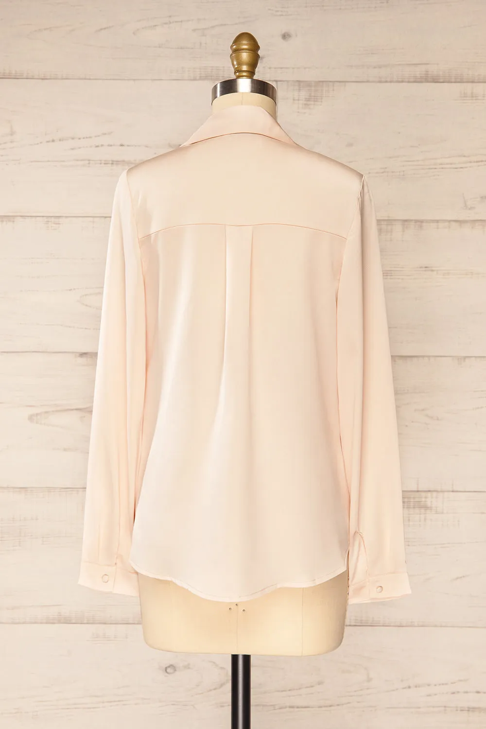 Claiton | Champagne Satin Long Sleeve Blouse sold by Boutique 1861 product image thumbnail 5