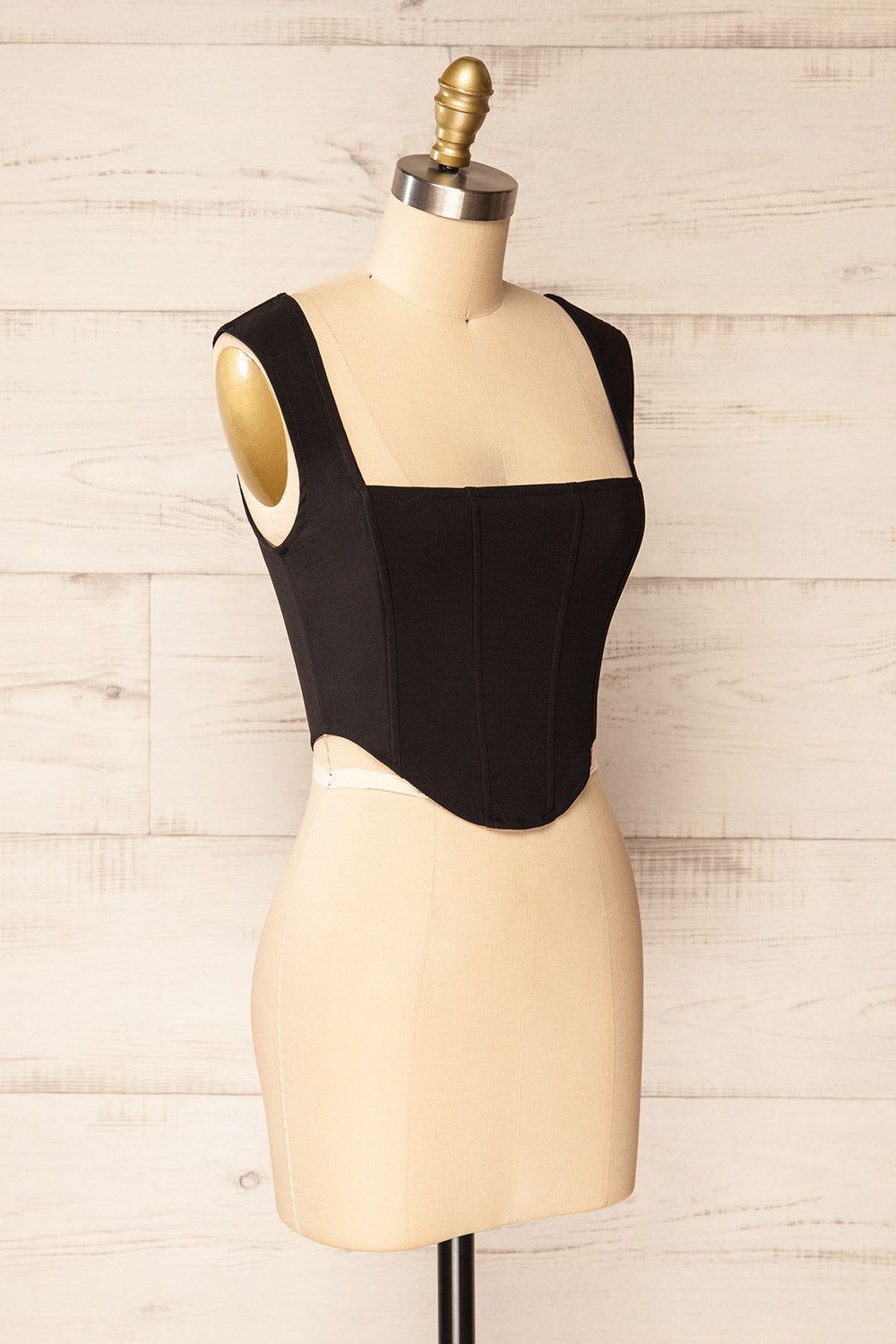 Macon | Black Corset Crop Top sold by Boutique 1861 product image thumbnail 3