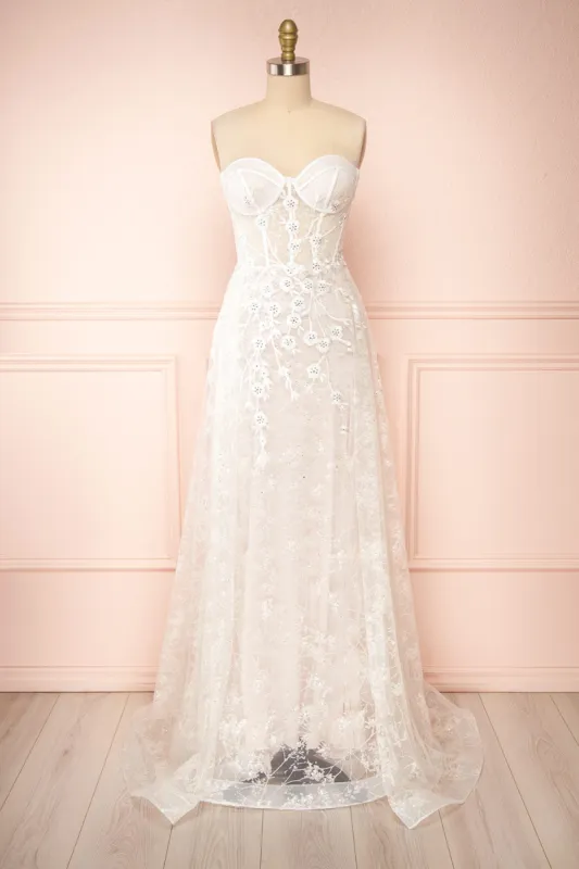 Melodie | Corset Dress w/ Floral Lace sold by Boutique 1861