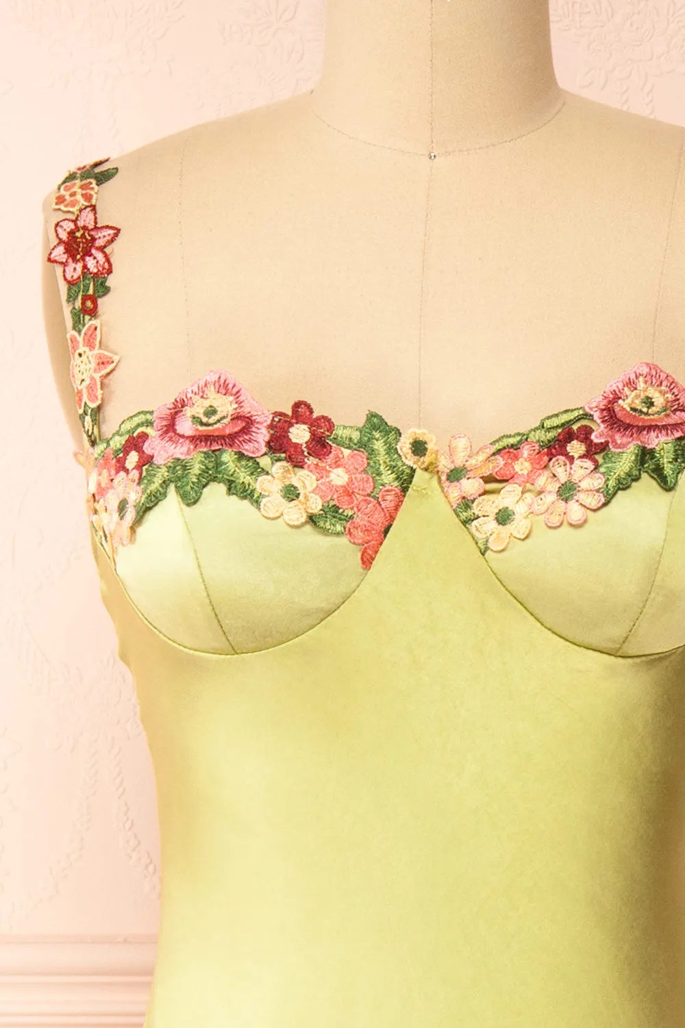 Ramona Green | Slip Dress w/ Floral Embroidery sold by Boutique 1861 product image thumbnail 2