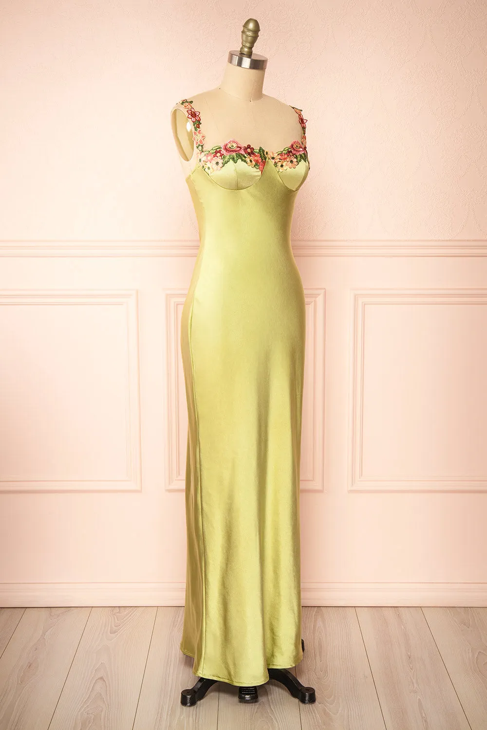 Ramona Green | Slip Dress w/ Floral Embroidery sold by Boutique 1861 product image thumbnail 3