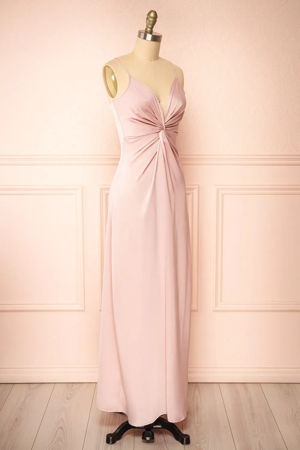 Deborah | Maxi Pink Dress w/ Deep Neckline sold by Boutique 1861 product image thumbnail 4