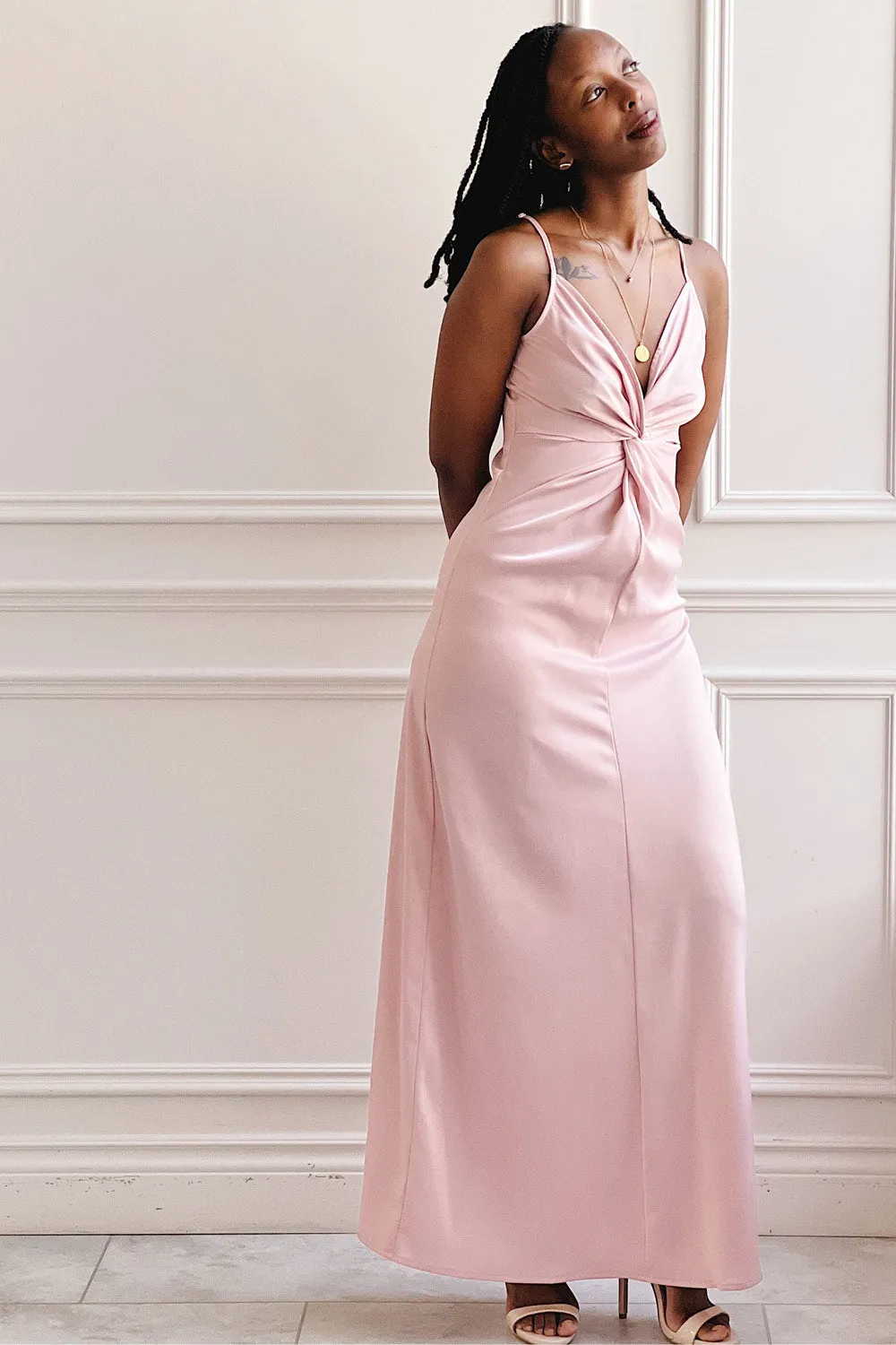 Deborah | Maxi Pink Dress w/ Deep Neckline sold by Boutique 1861 product image thumbnail 2