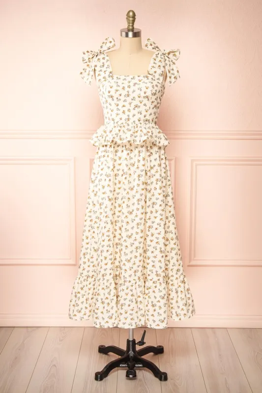 Mearas | Floral Midi Dress w/ Ruffles sold by Boutique 1861