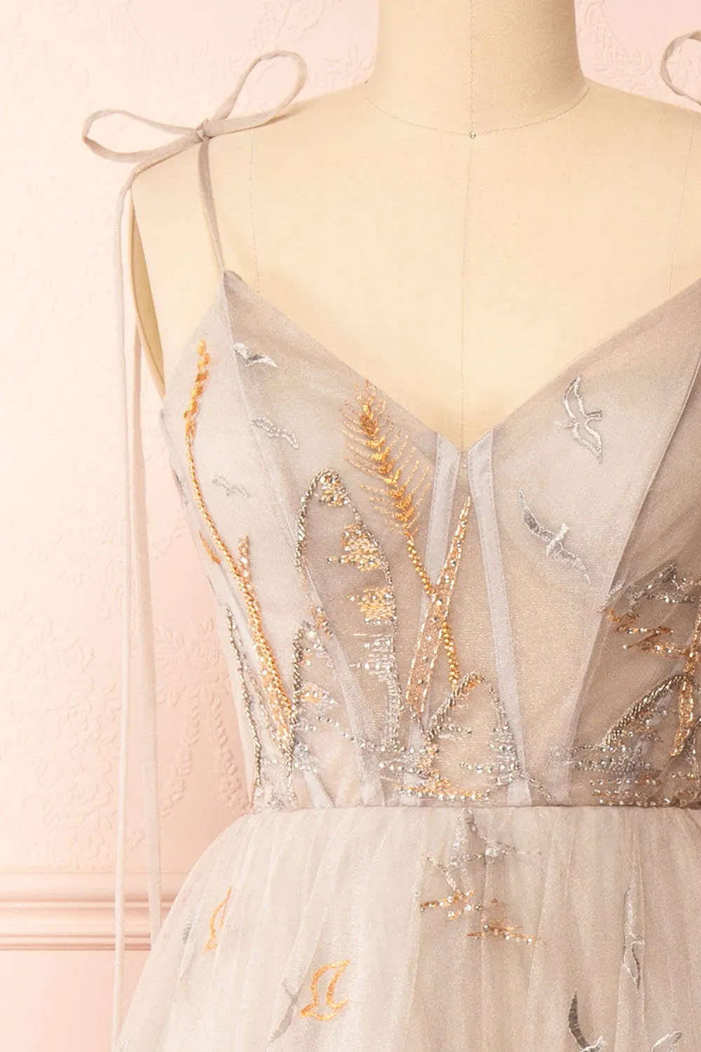 Ksenia | A-Line Midi Dress w/ Bird Embroidery sold by Boutique 1861 product image thumbnail 2