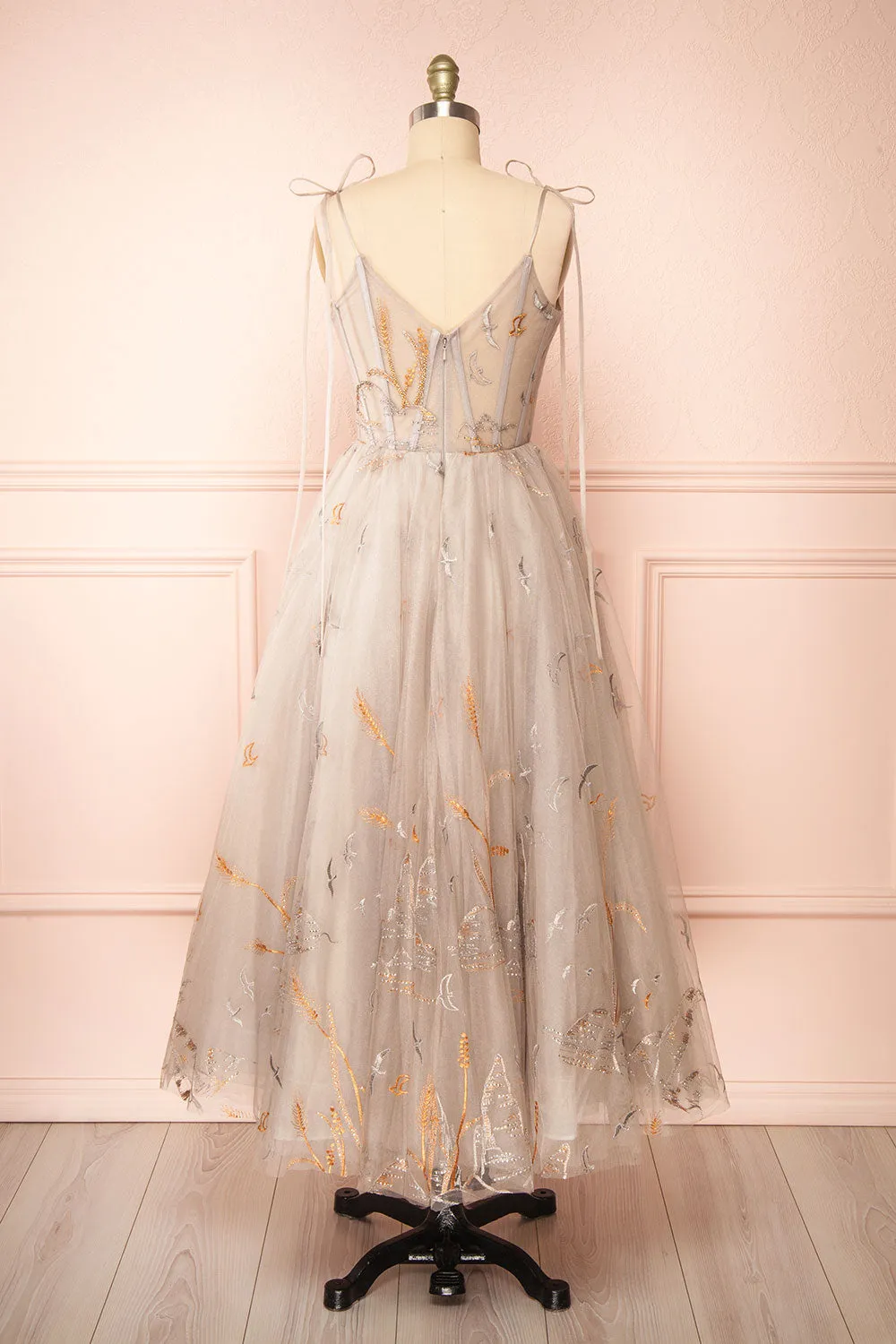 Ksenia | A-Line Midi Dress w/ Bird Embroidery sold by Boutique 1861 product image thumbnail 5