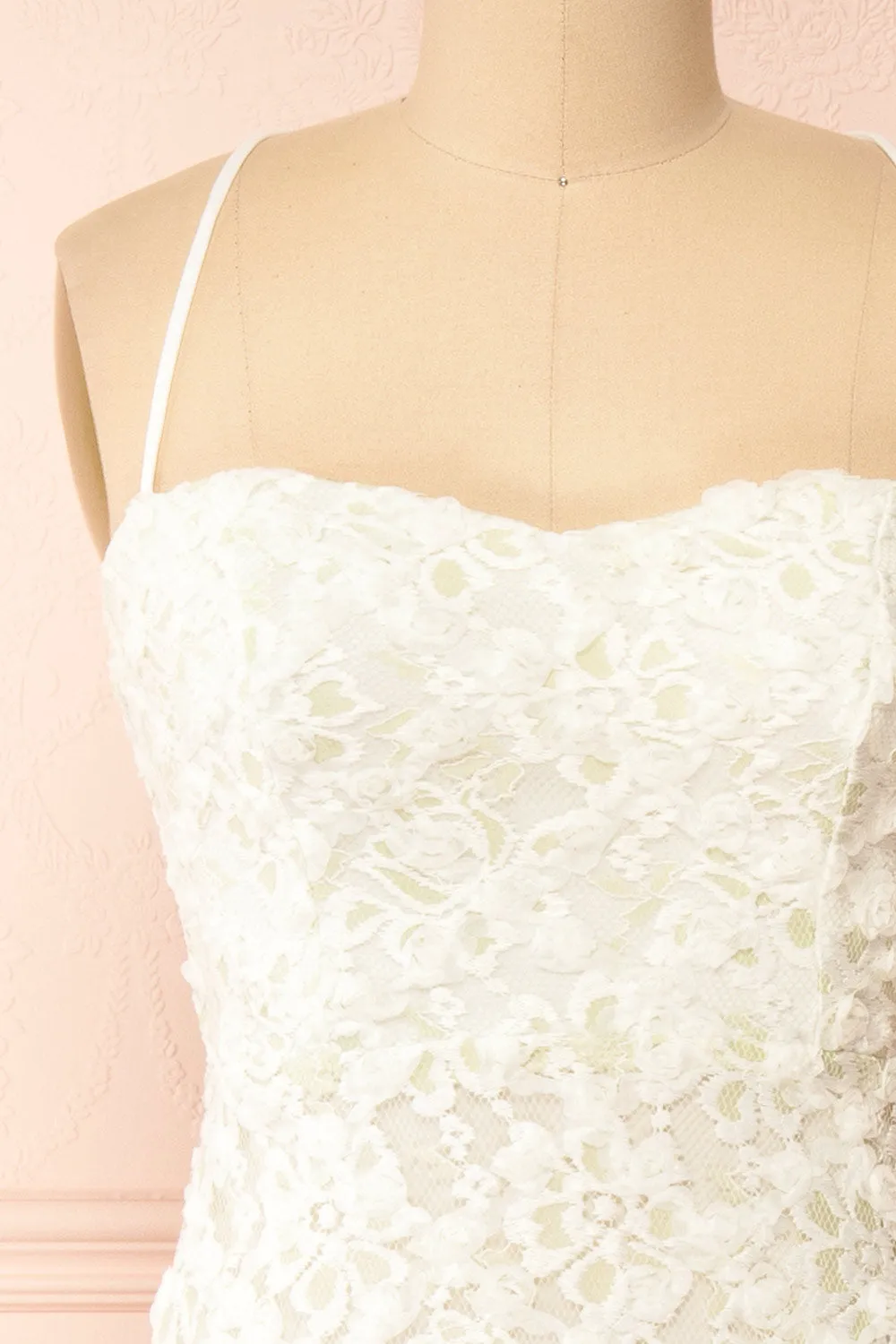 Marania | White & Green Floral Lace Dress sold by Boutique 1861 product image thumbnail 2