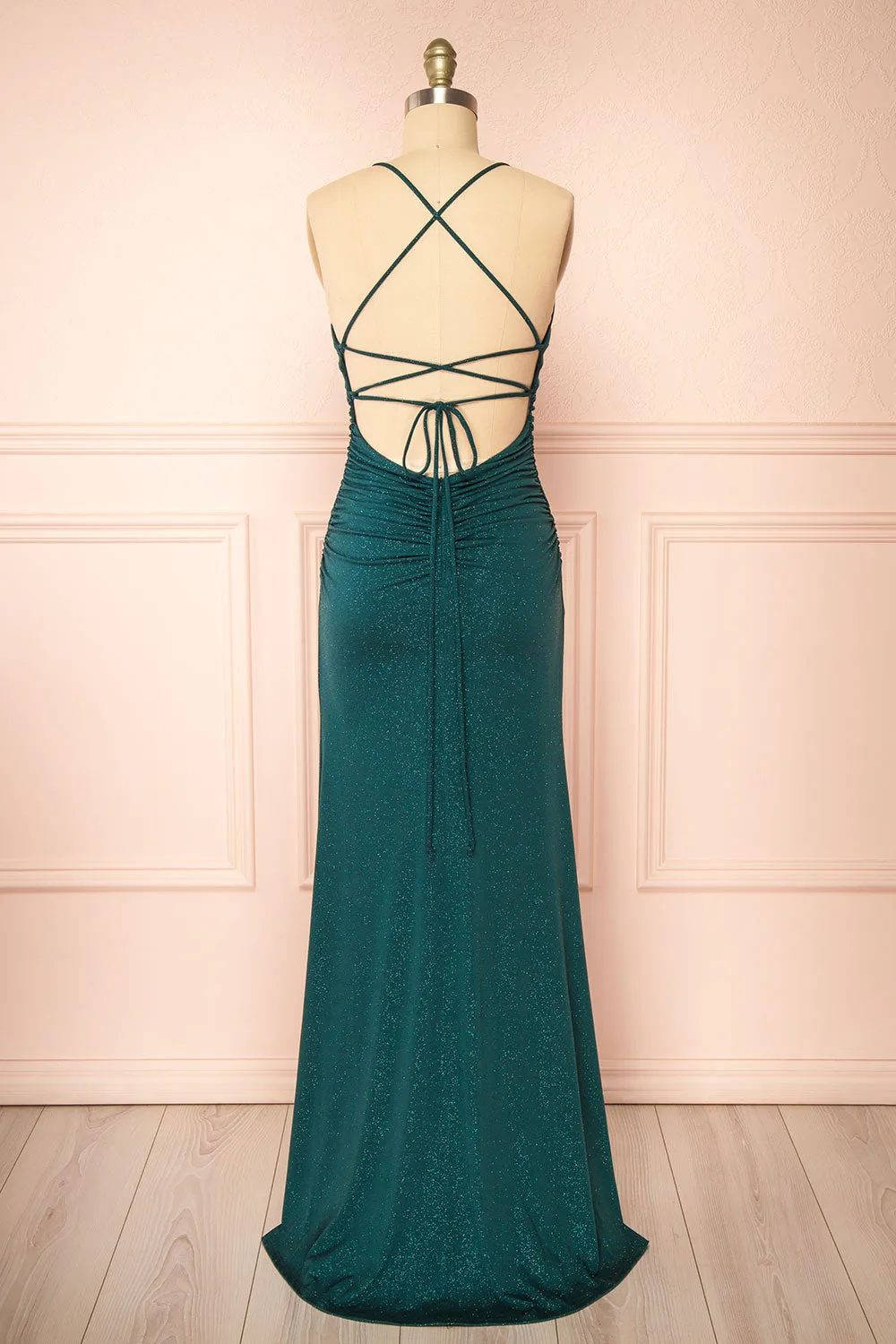 Samira Green | Sparkly Mermaid Maxi Dress with Slit sold by Boutique 1861 product image thumbnail 4