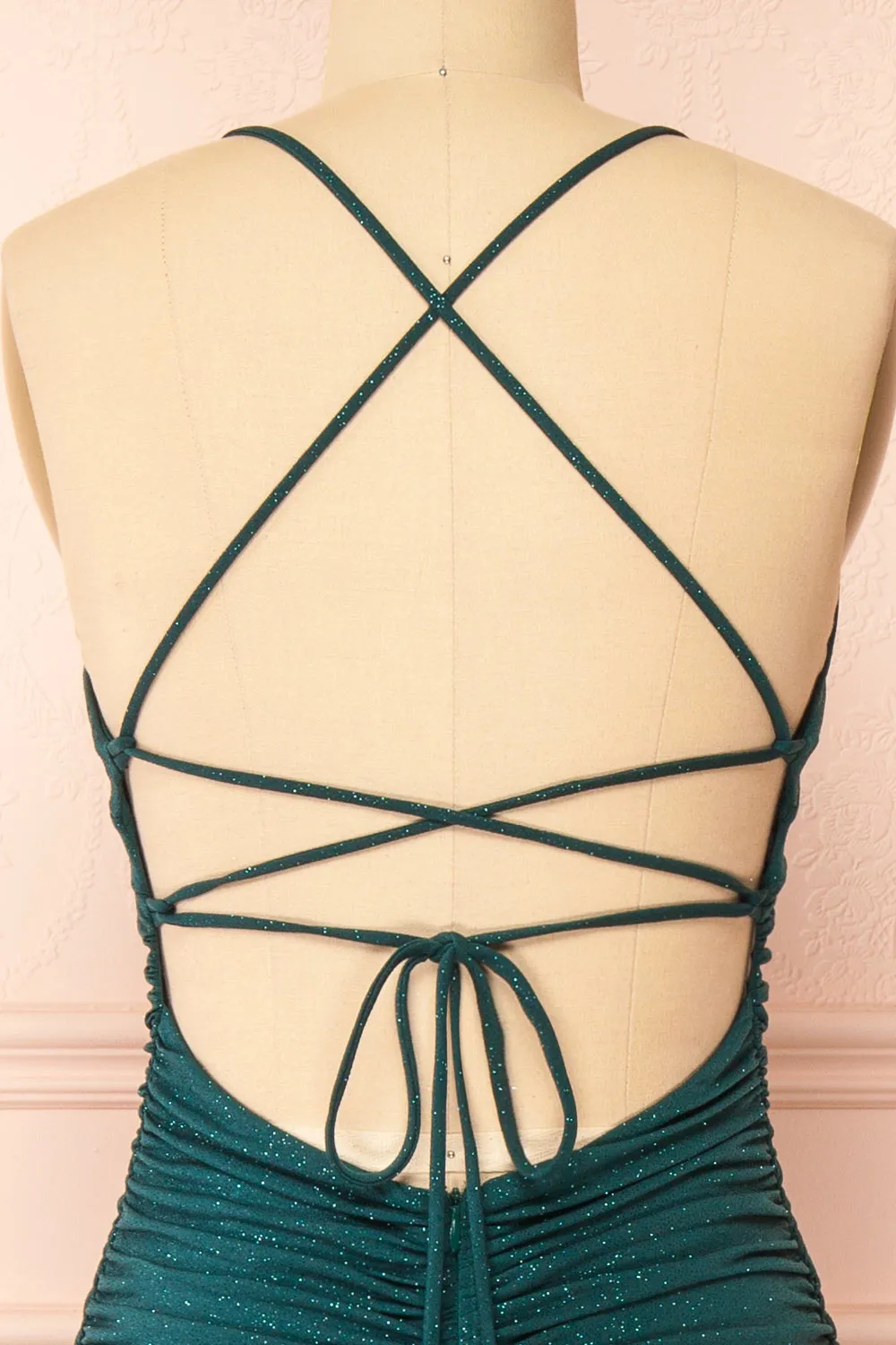 Samira Green | Sparkly Mermaid Maxi Dress with Slit sold by Boutique 1861 product image thumbnail 3