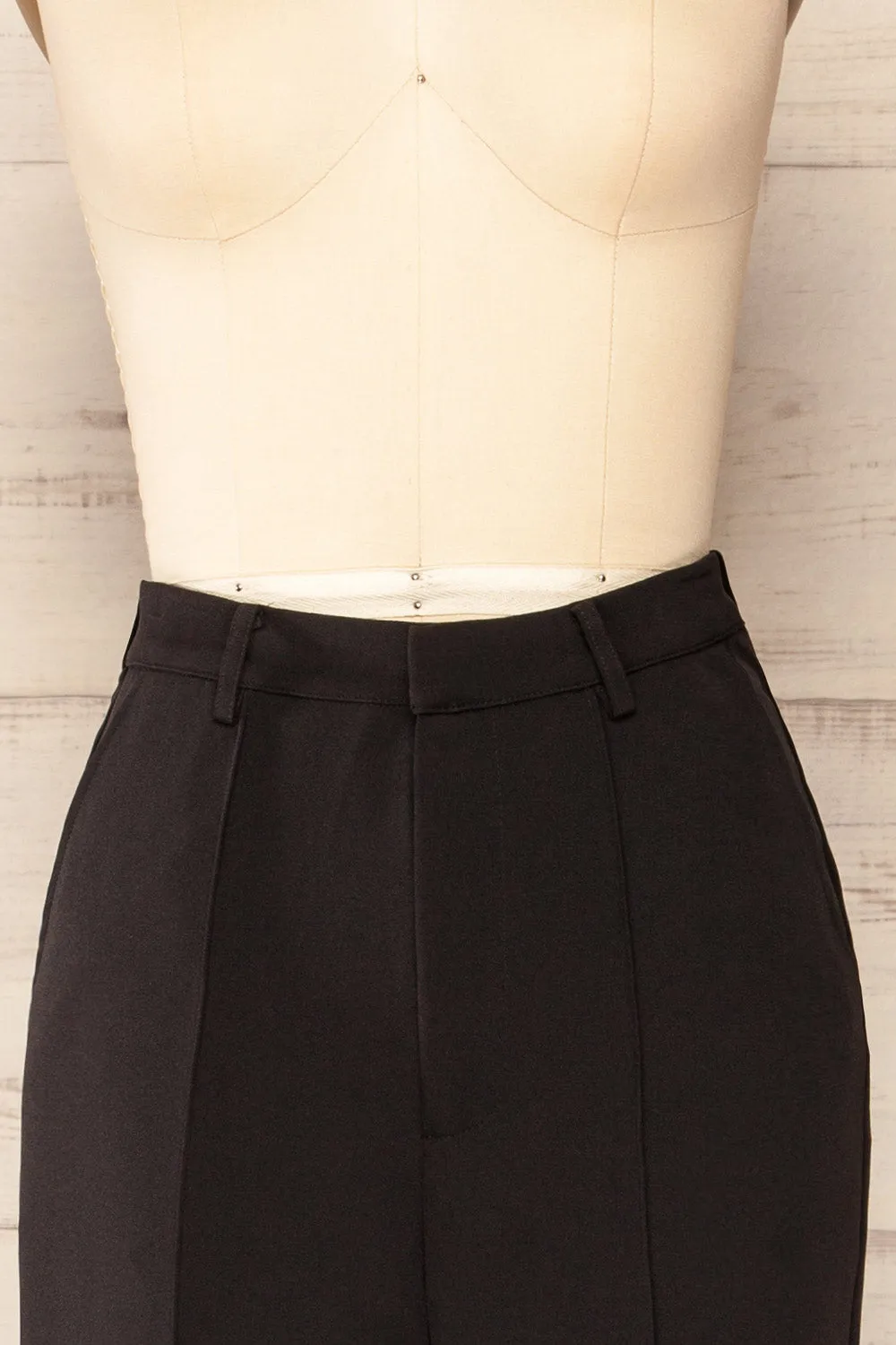 Turbine Black | Solid Stitch Wide Leg Trousers sold by Boutique 1861 product image thumbnail 3