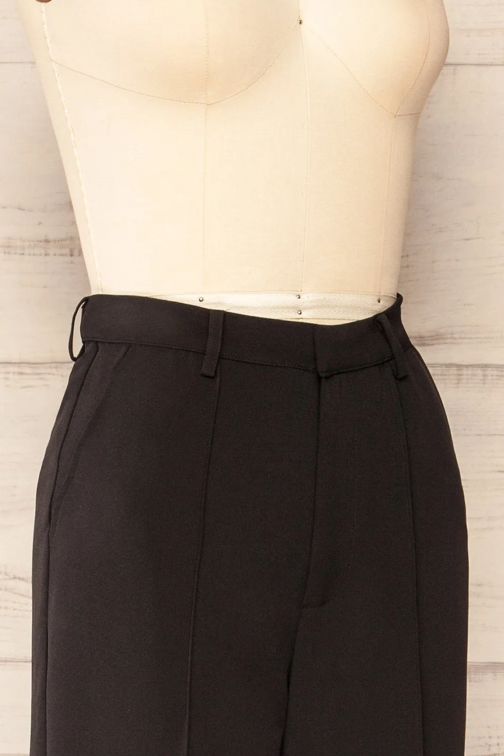 Turbine Black | Solid Stitch Wide Leg Trousers sold by Boutique 1861 product image thumbnail 5