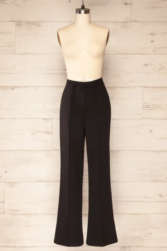 Turbine Black | Solid Stitch Wide Leg Trousers sold by Boutique 1861
