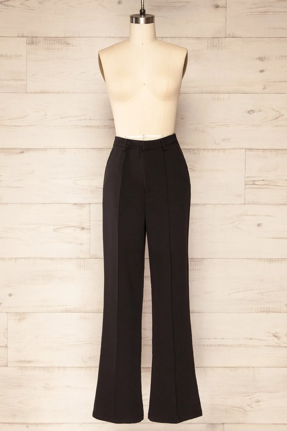 Turbine Black | Solid Stitch Wide Leg Trousers sold by Boutique 1861