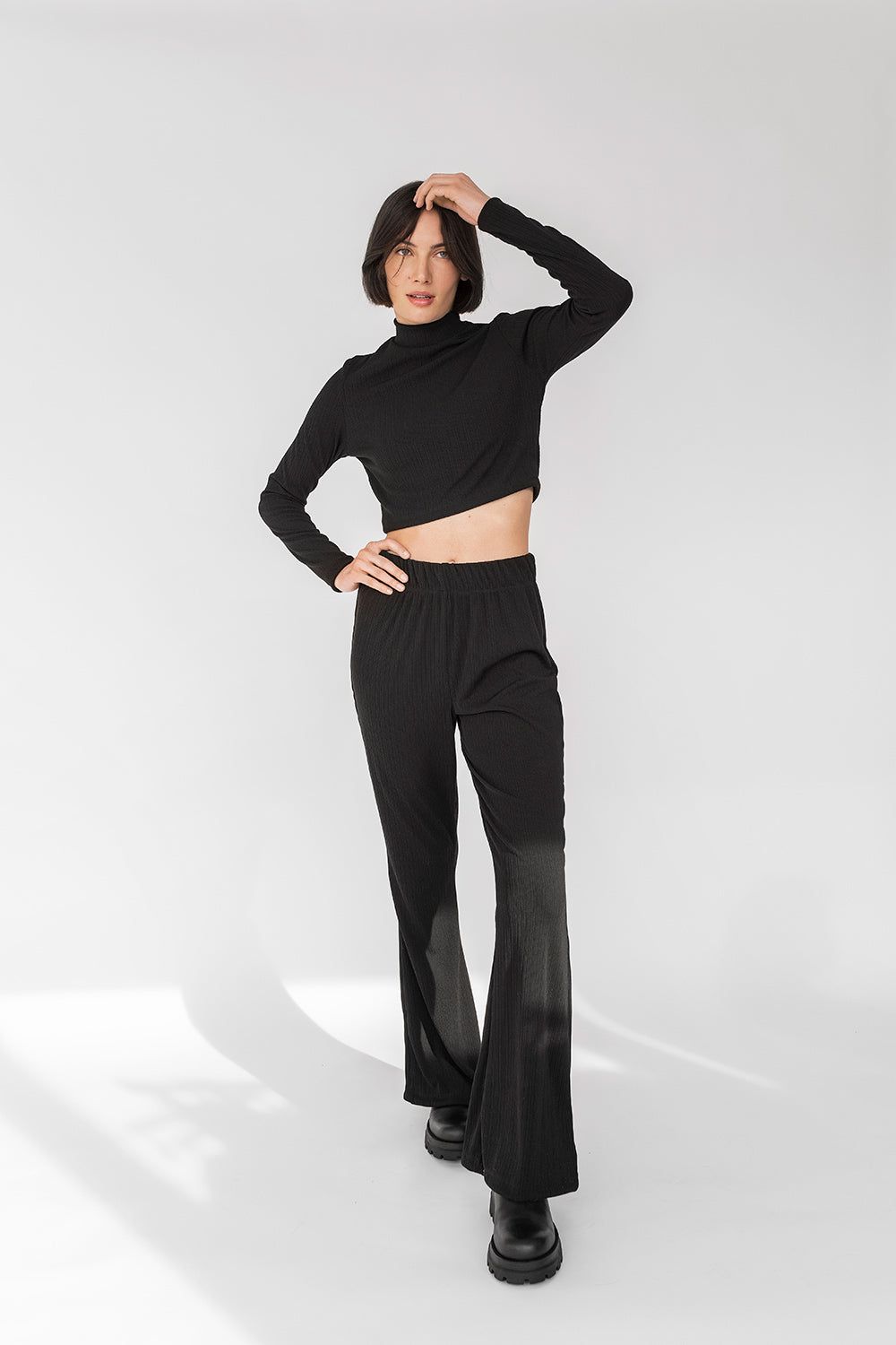 Hudson | Mock Neck Cropped Top sold by Boutique 1861