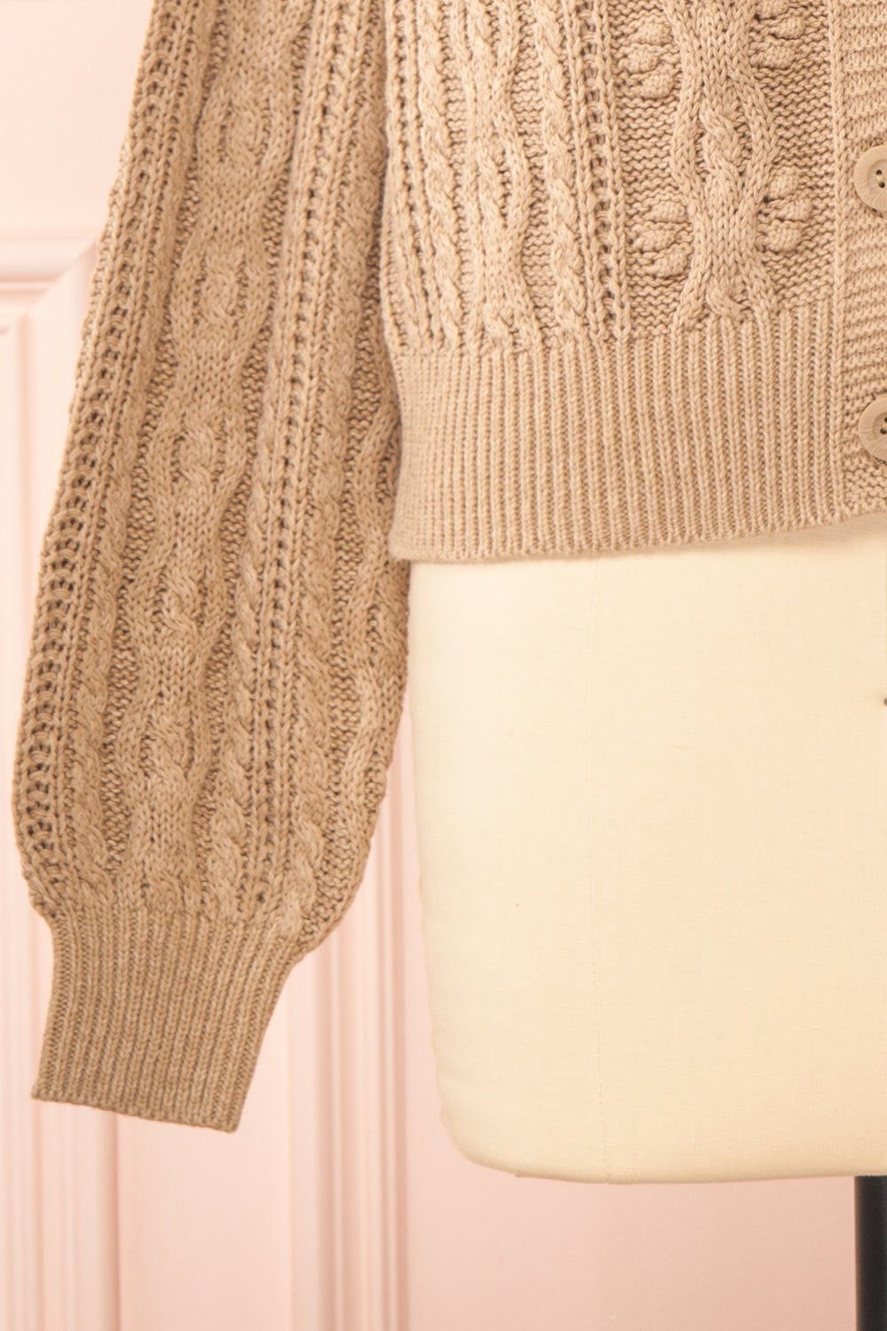 Akao Taupe | Cable Knit Cardigan sold by Boutique 1861 product image thumbnail 7