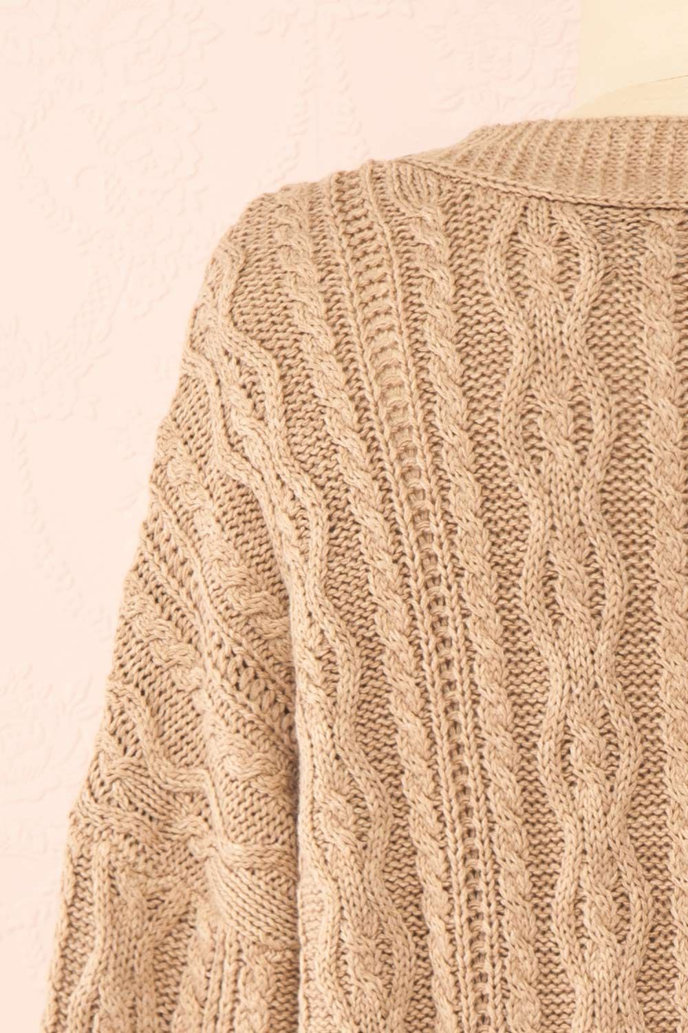 Akao Taupe | Cable Knit Cardigan sold by Boutique 1861 product image thumbnail 6