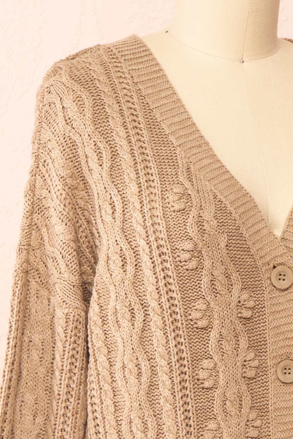 Akao Taupe | Cable Knit Cardigan sold by Boutique 1861 product image thumbnail 4