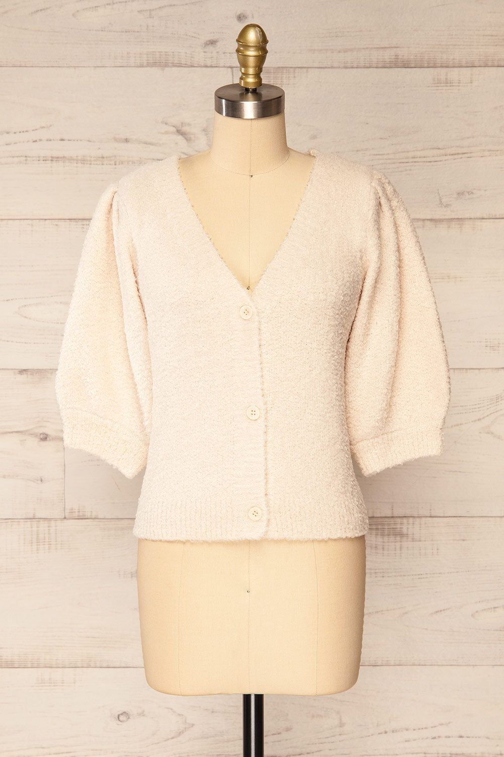 Galice | Fluffy Knit Button-up Top sold by Boutique 1861