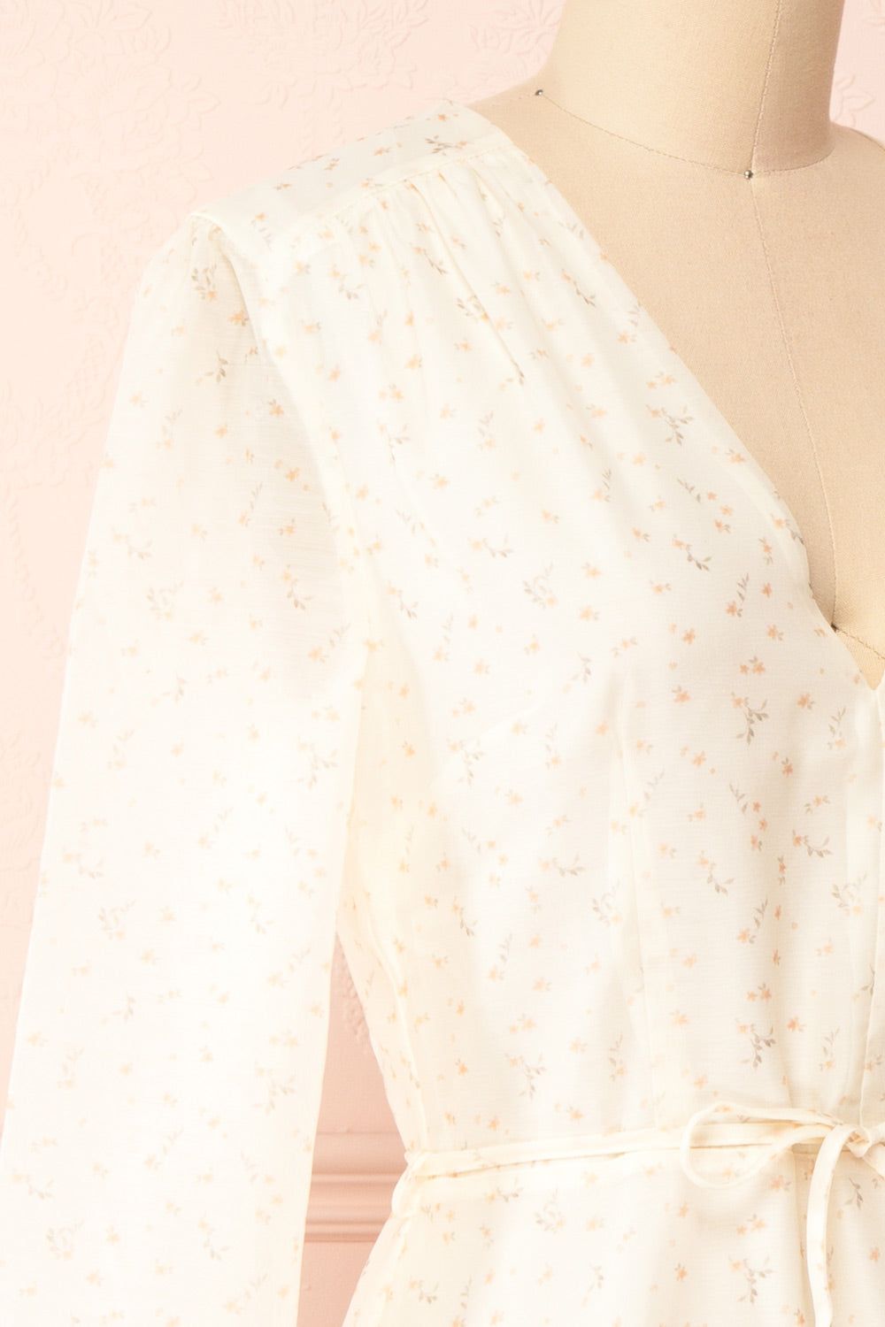 Kathleen Ivory | Short Floral Dress w/ Long Sleeves sold by Boutique 1861 product image thumbnail 4