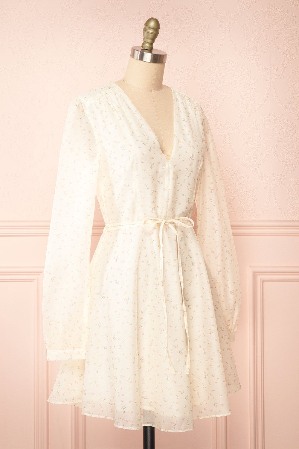 Kathleen Ivory | Short Floral Dress w/ Long Sleeves sold by Boutique 1861 product image thumbnail 3