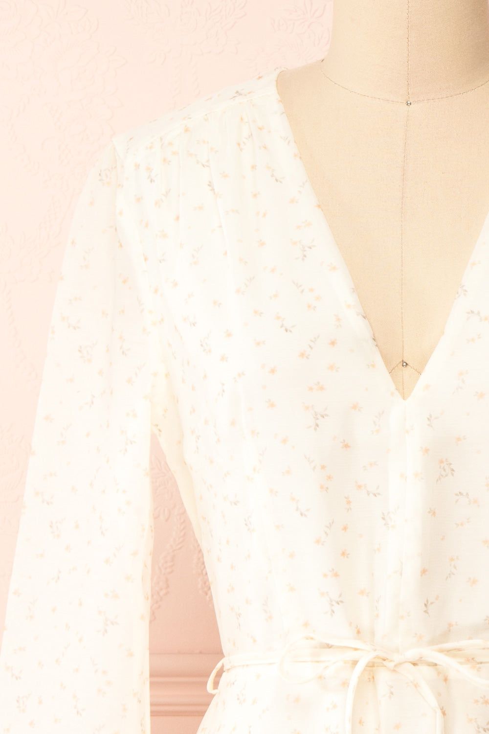 Kathleen Ivory | Short Floral Dress w/ Long Sleeves sold by Boutique 1861 product image thumbnail 2