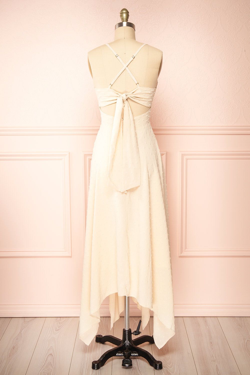 Keila | Asymmetrical Beige Midi Dress sold by Boutique 1861 product image thumbnail 3