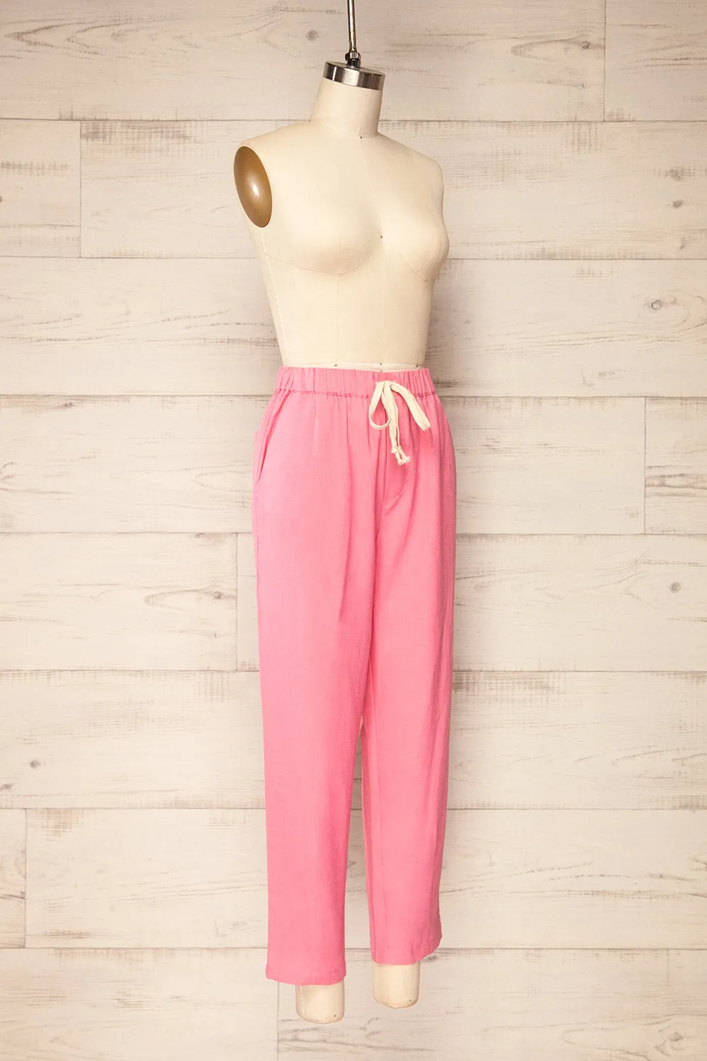 Trincao Pink | Linen Pants with Drawstrings sold by Boutique 1861 product image thumbnail 3