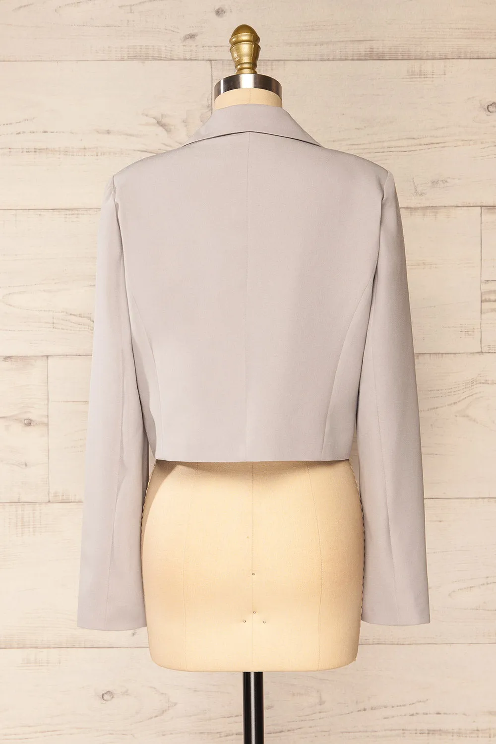 Alcorcon Grey | Cropped Blazer w/ Notched Lapels sold by Boutique 1861 product image thumbnail 5