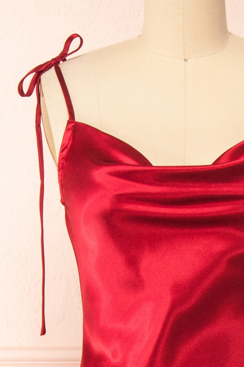 Elyse Burgundy | Cowl Neck Midi Dress sold by Boutique 1861 product image thumbnail 4