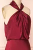 Jinny Burgundy | Satin Halter Maxi Dress sold by Boutique 1861