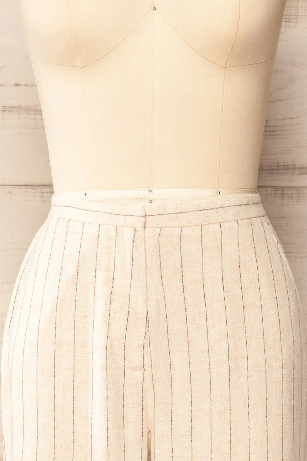 Juneau | Beige Striped Linen Pants sold by Boutique 1861 product image thumbnail 3