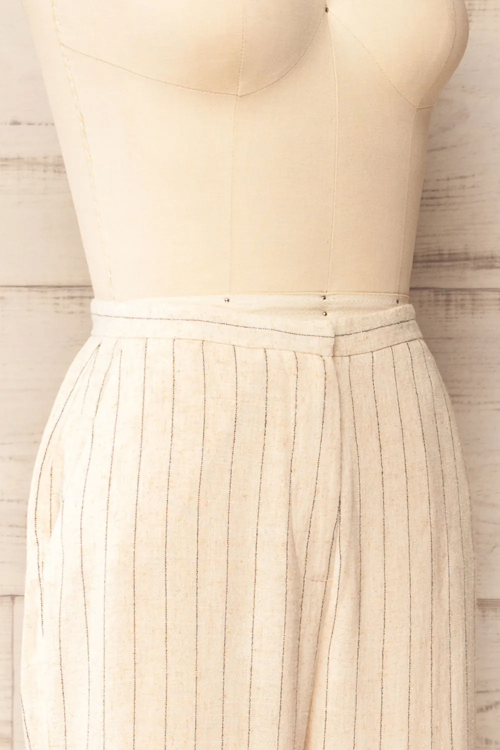 Juneau | Beige Striped Linen Pants sold by Boutique 1861 product image thumbnail 5