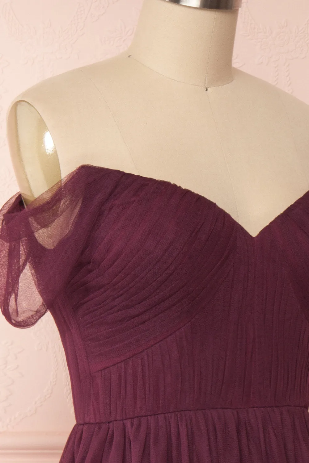 Odette Wine | Midi Tulle Dress sold by Boutique 1861 product image thumbnail 5