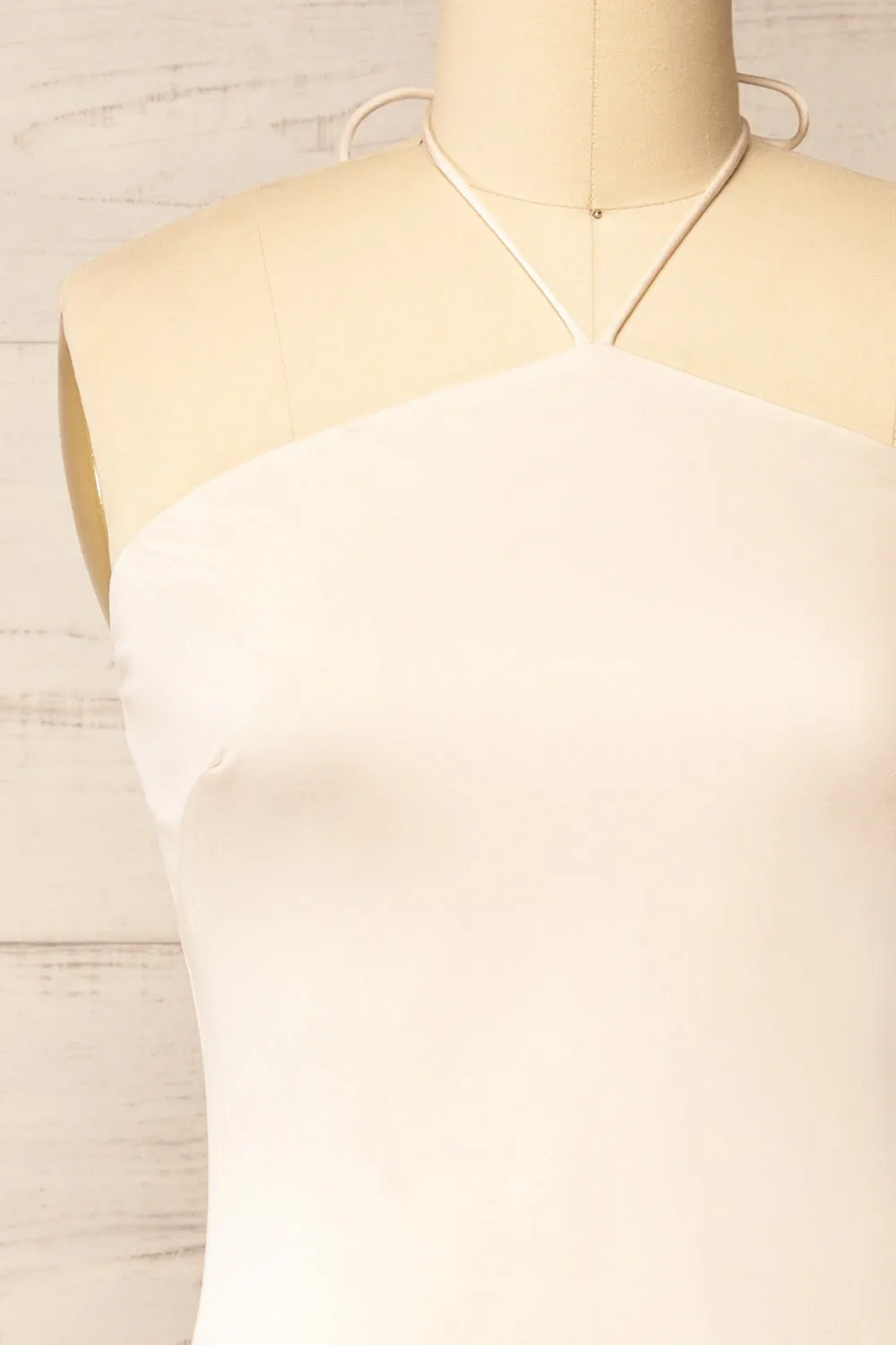 Fladnbury Beige | Satin Midi Halter Dress sold by Boutique 1861 product image thumbnail 4