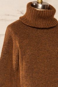 Kolono Brown | Melange Knit Turtleneck Sweater sold by Boutique 1861